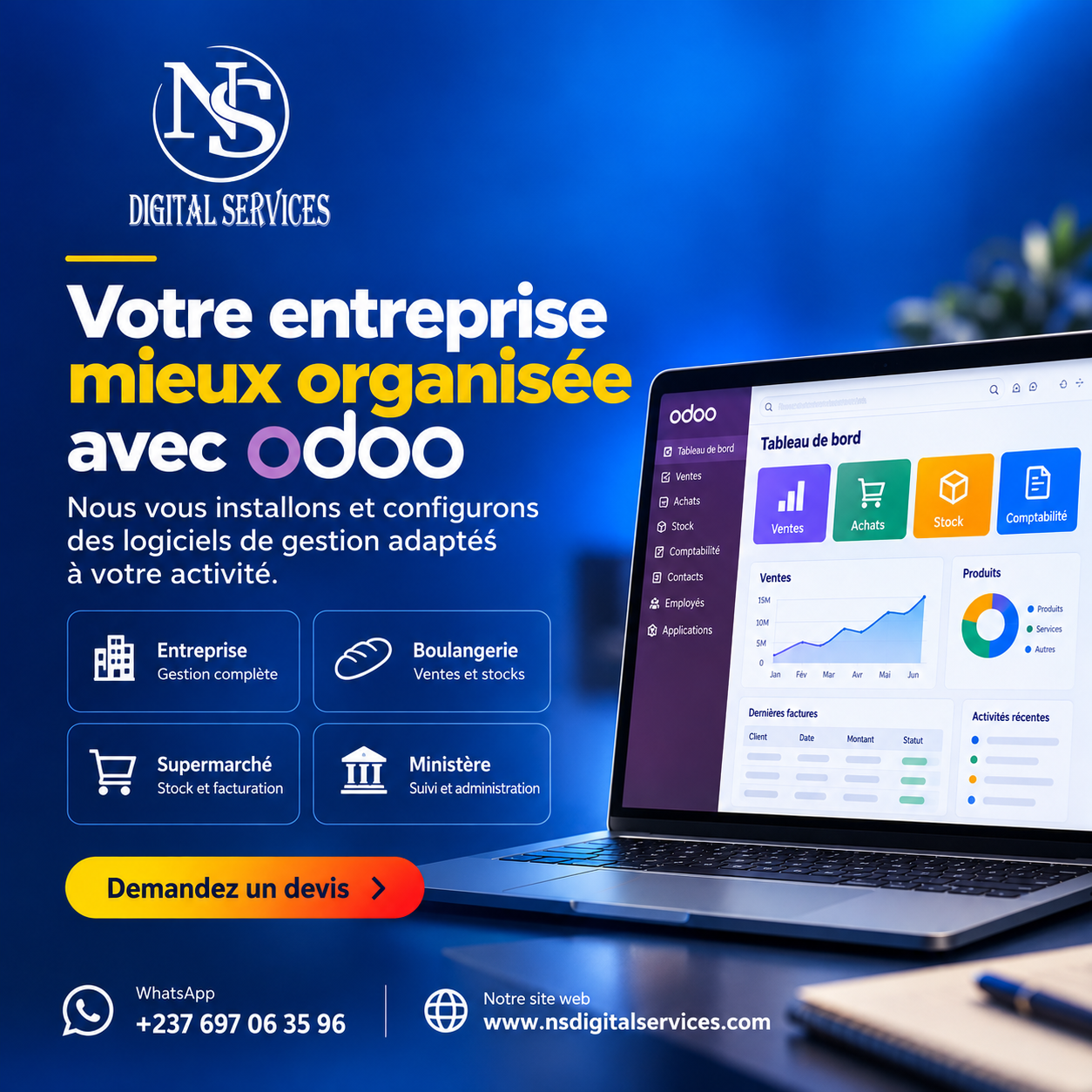 GÉREZ MIEUX VOTRE ENTREPRISE AVEC DES OUTILS ADAPTÉS À VOTRE ACTIVITÉ.
